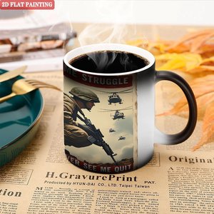 Heat Sensitive Color Changing 11oz <b>Ceramic</b> Mug Sublimation Frosted Black DIY Blank <b>Cup</b> - Product Image 5