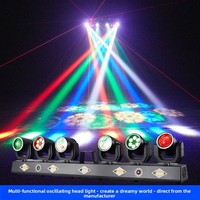 Projecteur mobile à tringle transfrontalier DMX512 avec télécommande, LED tout-en-un multicolore pour éclairage de scène et de fête