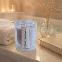 Bougie de massage au sérum corporel FTQS, bougie en verre à la cire de lavande, aromathérapie, OEM, marque privée, longue durée, cadeau