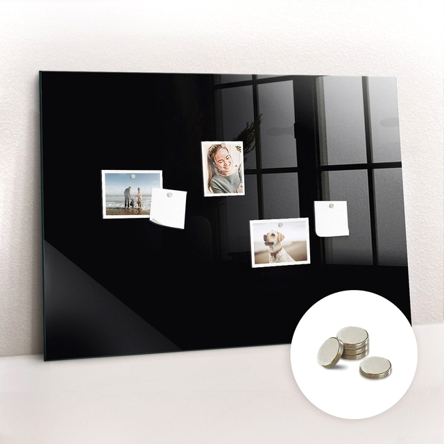 60x40cm Wall-Mounted Blue Tempered Glass Magnetic Frameless Dry-Erase Board with Whiteboard Marker for Office School Home & Kids