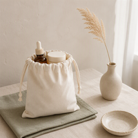 Sacs cadeaux en toile naturelle avec cordon de serrage, réutilisables, vente en gros, couleur personnalisée, logo imprimé, petite commande, échantillon, pochette de rangement en coton