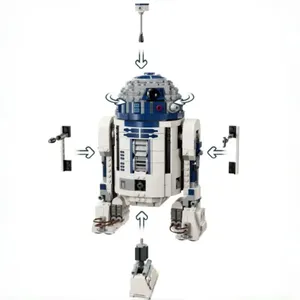 Nouveauté : 1050 pièces de blocs de construction en plastique <span class=keywords><strong>R2</strong></span>-<span class=keywords><strong>D2</strong></span>, modèle de robot de la guerre des étoiles à assembler pour adultes, jouet de construction 75379 - Product Image 6