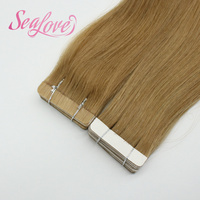 Extensions de cheveux naturels Remy de haute qualité à bandes adhésives, double épaisseur européenne, cheveux humains russes, extensions à bandes adhésives en PU sans couture