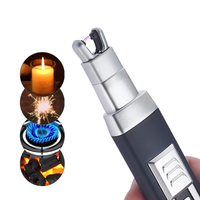 Briquet Électrique à Arc Mini Personnalisé, Coupe-Vent, Double Bobine de Sécurité, Flameless, Rechargeable USB, Alliage de Zinc