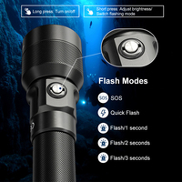 Lampe de plongée LED rechargeable USB DL30 industrielle à haute luminosité 1100 lumens, étanche IP68, éclairage sous-marin à 100 m