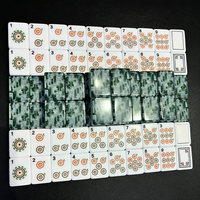 Tessere di Mahjong in Acrilico e Bambù Americano Personalizzate di Lusso, Incise al Laser, Superficie Liscia e Resistente, Motivo Raffinato, per 4 Giocatori