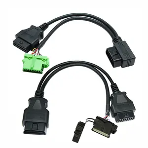 16Pin OBDII OBD 2 diagnosis adaptor OBD2 konektor diagnostik Y kabel ekstensi Splitter untuk Fiat Renault Peugeot 5008 Citroen