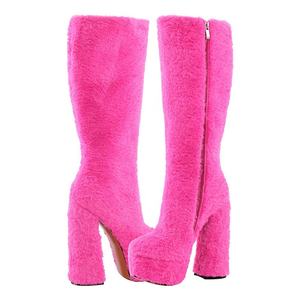 <span class=keywords><strong>Stivali</strong></span> <span class=keywords><strong>alti</strong></span> al ginocchio con <span class=keywords><strong>tacco</strong></span> alto in colori 2024 personalizzati <span class=keywords><strong>stivali</strong></span> di pelliccia con plateau di peluche caldi - Product Image 3