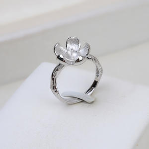 เวนชี่ เอส 925 แหวนเงินรูปต้นบัวแบบเปิดสไตล์เรโทร ปรับขนาดได้ 7-9 อุปกรณ์ตกแต่งนิ้วมือ DIY 16755 - Product Image 1
