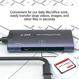 Lector de Tarjetas USB 2.0 Externo de Aleación de Aluminio Compatible con Tarjetas CF/TF para Tabletas y Computadoras, Lector de Tarjetas Inteligentes con <span class=keywords><strong>Chip</strong></span> - Product Image 4