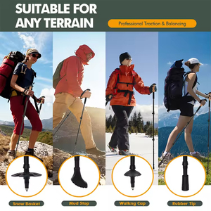 LIHENG Turismo al aire libre Aluminio Ajustable Tres secciones Plegable Escalada Trekking Pole Senderismo Bastón estirable Bastón para caminar - Product Image 3
