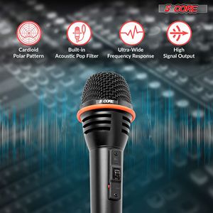 Microphone portatif DB 5 Core Micro vocal cardioïde avec interrupteur marche/arrêt inclus Paire de pinces de câble XLR détachables pour le chant - Product Image 6