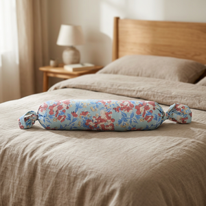 Organic Cotton Cushion Eco-Friendly Flower Print Hand Block Print Portable for Camping Nursing Sustainable Ethnic Home Decor - Product Image 3