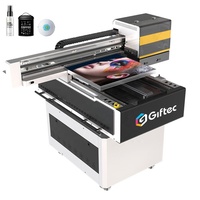 Impresora UV Plana Giftec DTF A1 6090, Máquina de Impresión de Tarjetas de Visita, Impresora de Etiquetas, Impresión UV Digital de Fotos para Regalos Acrílicos