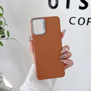 Pour les nouveaux modèles, coque de téléphone en cuir texturé, couleur unie, antidérapante, résistante à l'usure, peignable, coque de protection pour téléphone en TPU - Product Image 4