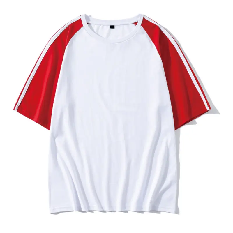 Groothandel Raglan Mouw Heren Casual Effen Kleur Mode Custom T-Shirts