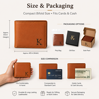 Portefeuille en similicuir personnalisable vierge, gravable au laser, avec logo et monogramme sur mesure, pour homme, à double pli avec pince à billets, idéal pour cadeau d'anniversaire