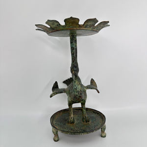 청동 고대 중국 새 모양의 램프 독특한 고대 중국 램프 빗질 실용적인 기능 예술적 가치 주조 기법 - Product Image 3