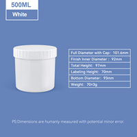 Pot en plastique vide Umetass de 500 ml avec couvercle à vis, récipient en plastique de qualité alimentaire, pot en HDPE étanche pour crème, lotion, baume nettoyant