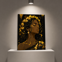 PAINTBOY Peinture par numéros moderne pour femmes, design sexy, art mural DIY sur toile avec détails dorés, encadrée pour la maison et le salon