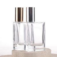 Flacon diffuseur de parfum rectangulaire en verre de 25 ml avec pompe pulvérisatrice sérigraphiée, prêt à l'emploi, avec parfum premium unique