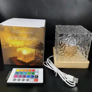 Lampe de nuit à LED Lampe de projection à ondulation d'eau avec <span class=keywords><strong>télécommande</strong></span> pour lumière d'ambiance de fête à la maison en plastique - Product Image 5
