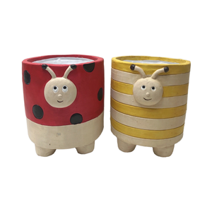 Keramische Koe-Vormige Indoor Plantenbakken 5.7 + 4.4 Inch Half Geglazuurde Ruwe Sappige Potten Schattige Binnentuin Bloemenvazen - Product Image 2