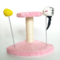 Factory Price Small Cat Scratcher Tree With Soft Plush Mouse Cat Climbing Tower Cat Puzzle Toys