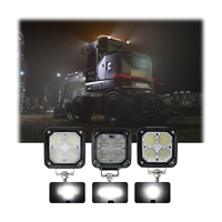 Lampe de travail carrée à LED 40W pour excavatrice 12V 24V Lampe de fonctionnement à LED 4 pouces Éclairage extérieur automobile pour bulldozer minier