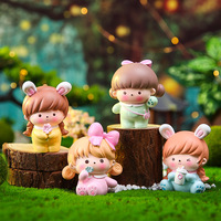 Ornements de style Ins, ensemble de poupées bonbons lapins mignons, décoration créative faite à la main pour bureau de fille