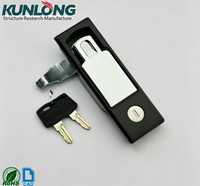 Poignée de porte industrielle en acier KUNLONG SK1-095W-1, boîte de 50 mm, poignée à bascule encastrée ANSI Grade 1, serrure cylindrique noire, 2 clés