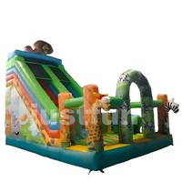 Commercial Used Inflatable Jungle Obstacle Course, Inflatable Jumping Bouncer with Slide for Sale