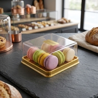 Boîte à gâteau écologique en plastique PET avec couvercle transparent 95x95mm 113x113x60mm, petite boîte pour pain, biscuits, pâtisseries, sushis, desserts, emballages alimentaires