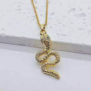 Collar con Colgante de Serpiente para Mujer 2025, Exquisito, Chapado en Oro de 18k, Acero Inoxidable, con Circonitas, Joyería de la Suerte, Regalo - Product Image 4