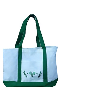 Besto Custom Logo Fashion Cotton Canvas Fabric Packaging Sport <b>GYM</b> Zipper Pocket <b>Women</b> Travel Shopping Beach Tote <b>Bag</b> Letter All - Product Image 1