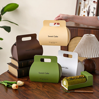 Boîte d'emballage portable pour gâteau roulé, contenant pour gâteau roulé, mousse, pâtisserie coupée, dessert cuit à emporter, boîte en papier vide