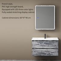 Meubles de salle de bain en promotion : Meuble sous-vasque moderne à 2 tiroirs avec accessoires en option