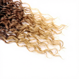 Peluca de ganchillo sintética rizada de 14/24 pulgadas, resistente a altas temperaturas, con doble trama, diseño curvo tipo lombriz, raya <span class=keywords><strong>lateral</strong></span> profunda y suelta - Product Image 5