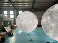 Lune gonflable géante à LED changeant de couleur de 5 m de diamètre pour la décoration des centres commerciaux, gonflables publicitaires
