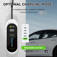Chargeur de voiture électrique portable 32A 220V AC 7kW Boîte murale domestique avec adaptateur de prise Schuko & Blue CEE & T2 mâle Chargeur de véhicule électrique