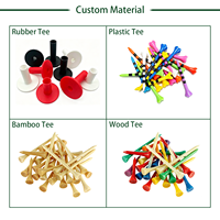 Tees de golf en bois colorés personnalisés les plus vendus 70MM Accessoires de golf en vrac pour la pratique en intérieur/extérieur Marque Zhenguan ZG-Tee-260320