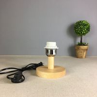 Base de lampe de table en bois et fer E26/E27 avec LED, design moderne, diamètre 10cm/12cm, alimentation CA, lumière blanc chaud