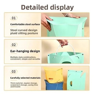 Portable Plastic Folding <b>Stool</b> Foldable <b>Storage</b> Chair Multifunctional Outdoor Camping <b>Stool</b> For Travel Picnic Balcony Furniture - Product Image 6