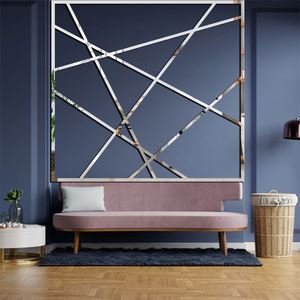 3D Acrylic Waist Line Decorative Mirror Stickers Self-Adhesive Wall <b>Cabinet</b> Diagonal Mirror Sticker for Living Dining Room - Product Image 2