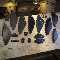 Lame de mélangeur horizontal TMR en alliage de carbure de tungstène, couteau en acier au manganèse à neuf crâmes de chrome-silicium, type fleur de prunier