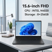 Laptop Baru 15.6" Intel N4020 Quad Core 256 SSD Layar IPS Full HD Keyboard Inggris Windows 11 Home untuk Pelajar