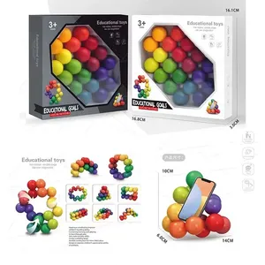 Boule de modélisation colorée twister cube puzzle, jouet de soulagement du stress, rotation libre et forme variable pour le développement de l'intelligence des enfants