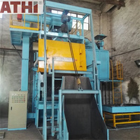 Machine de sablage à chenilles en caoutchouc ATHI Série Q32 avec moteur à engrenages automatique, type convoyeur à bande, pour petites pièces moulées, forgées, débavurées et décapées de la rouille