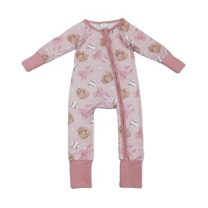 Pelele de Bebé Niña con Estampado de Béisbol, 95% Algodón, Cierre Oculto, Informal, para Dormir, para Bebés y Niños Pequeños - Product Image 1