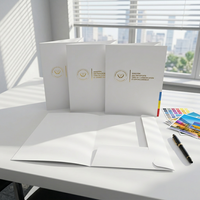 Dossier de présentation en papier écologique en gros, personnalisé, de luxe, avec logo gaufré à chaud, pochettes renforcées, pour documents professionnels